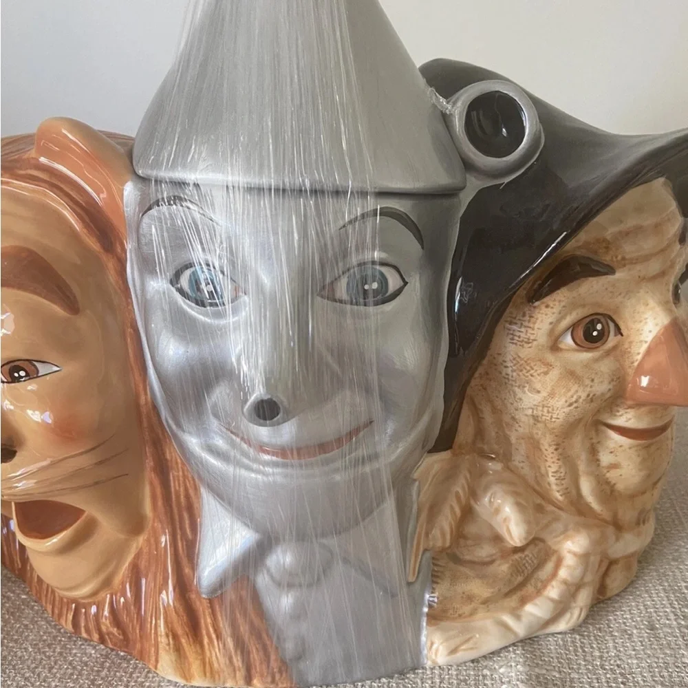 Wizard Of Oz Cookie Jar Vintage 1997 Tin Man Cowardly Lion Scarecrow Retired